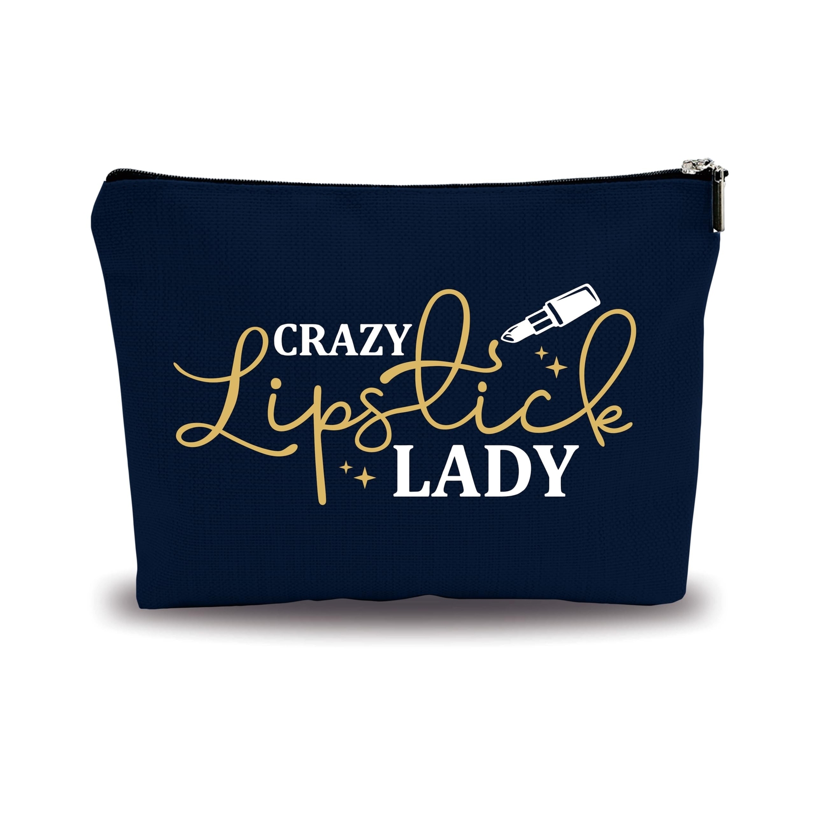 Makeup Bag For Girls - Crazy Lipstick Lady- Lipstick Theme Dark Color Cosmeti...