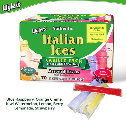 Wyler's Authentic Italian Ices Original and Berry Flavors Freezer Pops, 70 Count - 第 7/8 張圖片