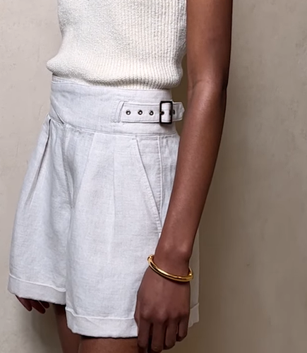 Banana Republic 8P Linen Cotton Explorer Shorts Petite Ecru BR Archives NEW NWT - Picture 2 of 3