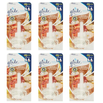 6 Stück Nachfüller Glade Electric Scented Oil SENSUAL SANDALWOOD JASMINE Nachfüller