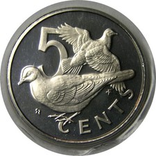 elf British Virgin Islands 5 Cents 1976 Proof Dove  Bird