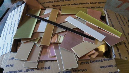 4 lbs. Copper Clad Laminate  SINGLE & DOUBLE SIDED TRIMMINGS. FREE SHIPPING.