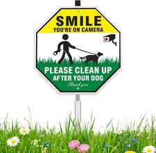 Clean up after Your Dog Signs, 10" X 10" Aluminum Reflective Please Pick up afte