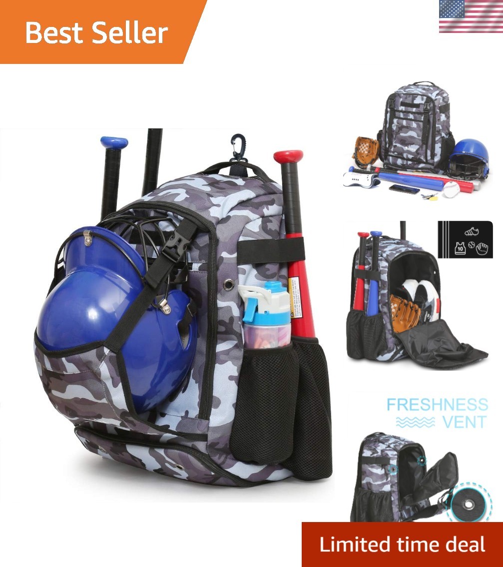 Durable Baseball Bat Backpack with Large Capacity for 4 Bats