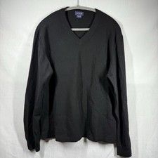 J Crew Sweater Men Large Black Long Sleeve 100 2 Ply Cashmere Pullover V-Neck