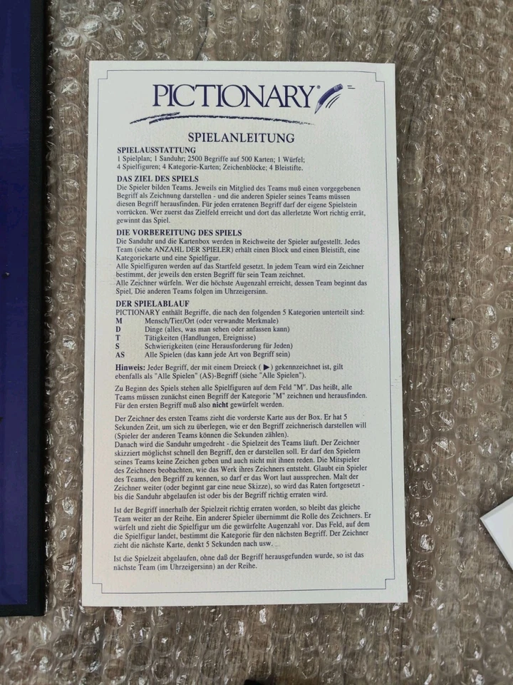 Parker Pictionary Vintage Brettspiel Malspiel Neu und Vollständig - Bild 4 von 4