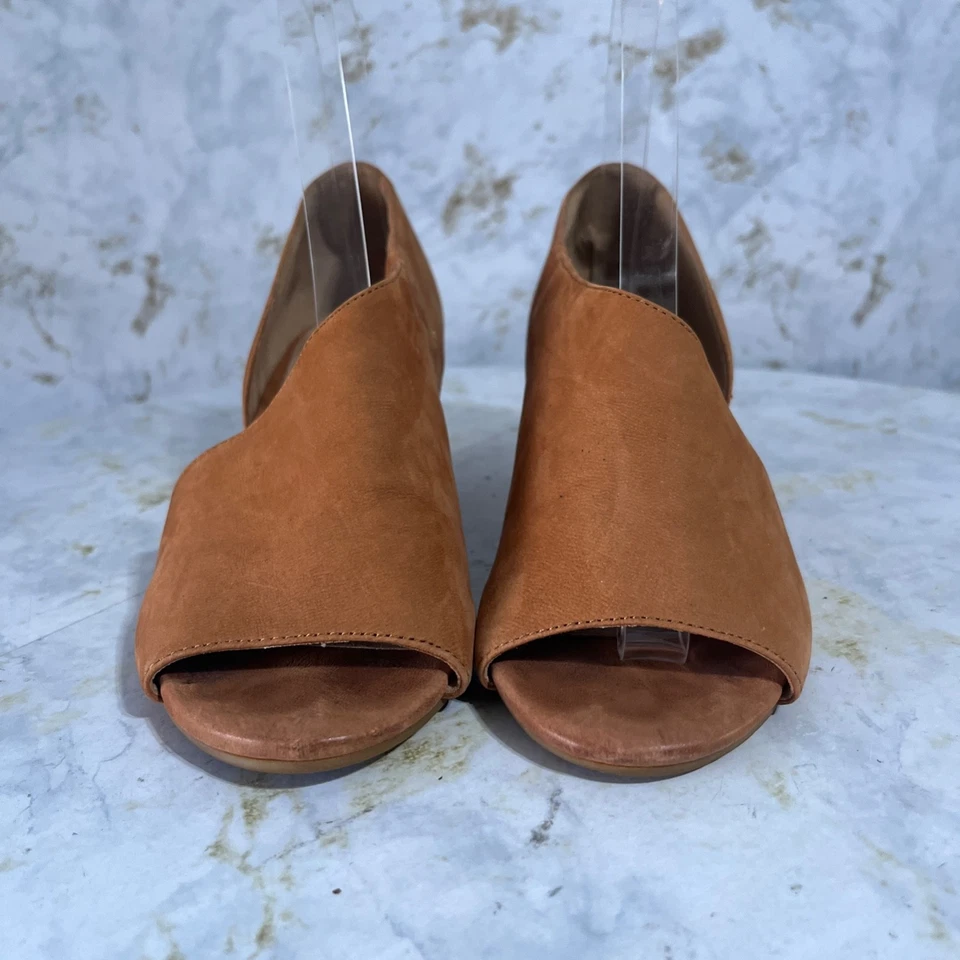 Eileen Fisher Womens Sz 6.5M Shoes Brown Leather Comfort Half D'Orsay Ankle Boot - Image 2 of 4