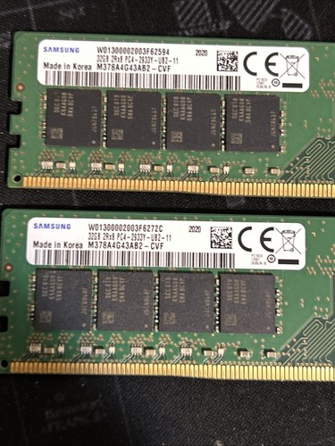 64GB Samsung 2x32GB PC4-2933Y-UB2-11 DDR4 Desktop RAM Memory M378A4G43AB2-CVF - Picture 2 of 2