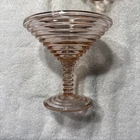 Vintage Anchor Hocking Pink Manhattan 5" Martini Glass Round Compote, Ribbed