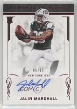 2016 Panini National Treasures Red Jersey Number 6/89 Jalin Marshall Auto 5x8