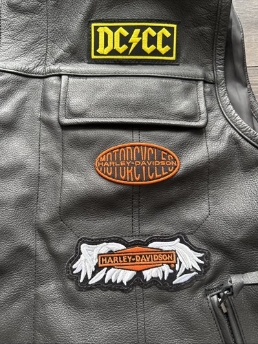 Harley-Davidson Vest Leather Biker Motorcycle MotorClothes Size XL - Picture 2 of 19