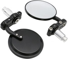 Universal Black 3" Round 7/8" motorcycle mirrors for handlebars Handle Bar End R