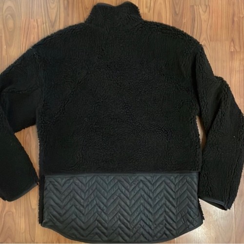 NEU XS Athleta Cozy Sherpa Fleece Snap Front Pullover Quilted Black Sweatshirt - Bild 6 von 9