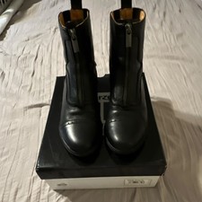 Horze Suffolk Front-Zip Jodhpur Boots Black US 7.5 Unisex 38242-BL-38