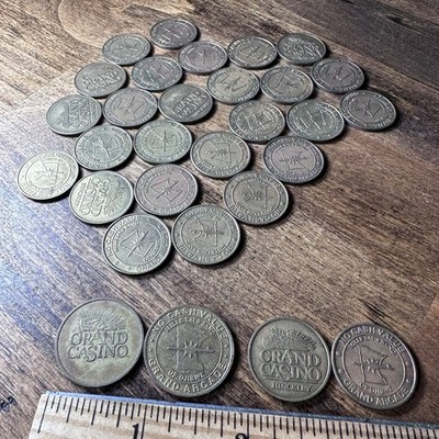 Group Of 35 Grand Casino Hinckley Arcade Tokens Ojibwe