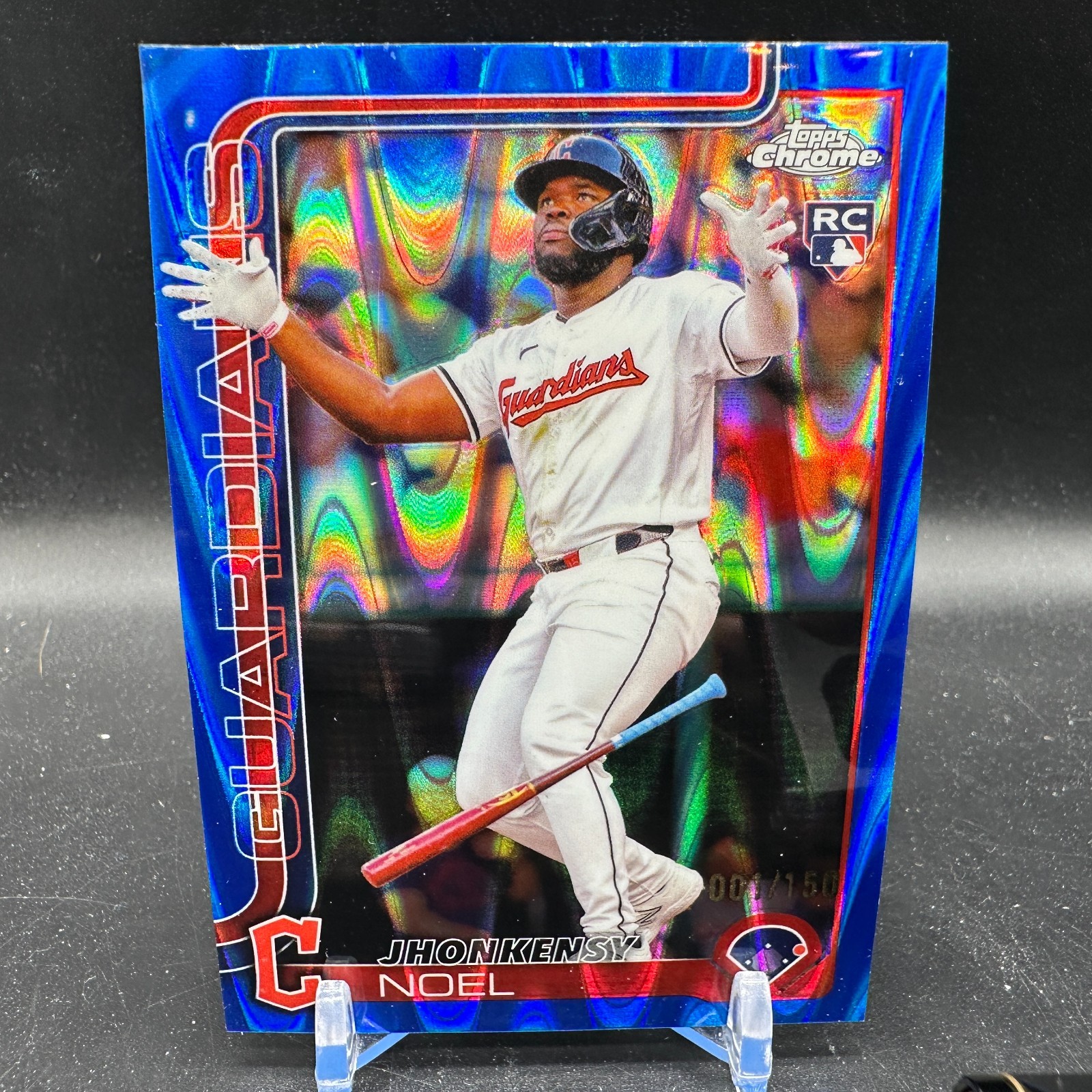 Jhonkensy Noel Rookie Blue Raywave /150 2025 Topps Chrome #291 Guardians Rc
