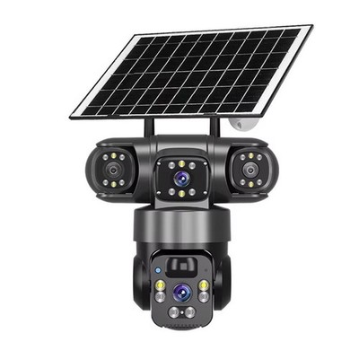 Triple Lens Solar Überwachungskamera 4K 2560x1440P mit H.265 Kompression