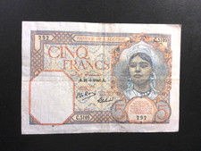 Algeria 5 Francs 1941 Crisp