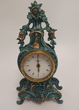 ROBERT GRANT OF LONDON ROCOCO VERDIGRIS STYLE MANTEL CLOCK.WORKING ORDER 