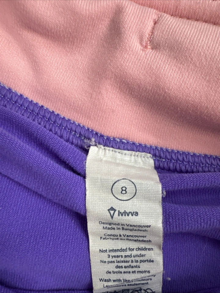 Pantalón corto Ivivva By Lululemon Girls Cool On The Court, rosa púrpura tie dye, talla 8 Foto 2 de 4