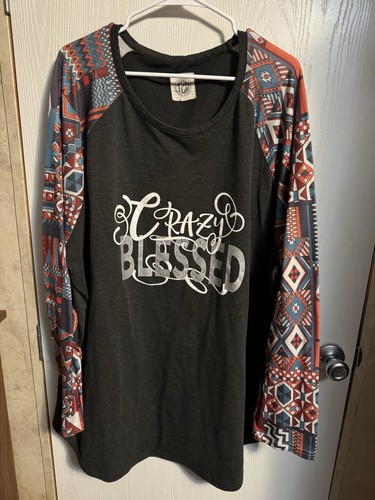 Tees2urdoor Long Sleeve Crazy And Blessed Long Sleeve Shirt 4XL