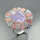 Luxury gem18 ct Natural Lavender Quartz Ring 925 Sterling Silver Size 8 /R470763