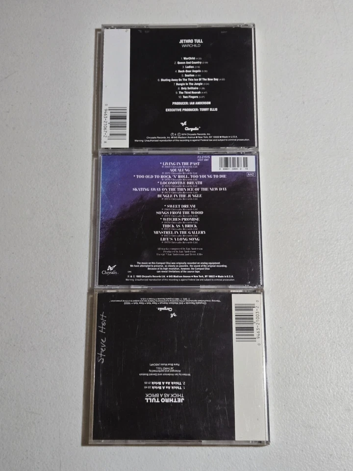Jethro Tull CD Lot of 3 - War Child, Original Masters & Thick As A Brick - Image 2 of 4
