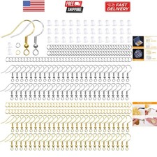 Hypoallergenic Earring Hooks, 600Pcs Earring Making Kit with Hypoallergenic E...