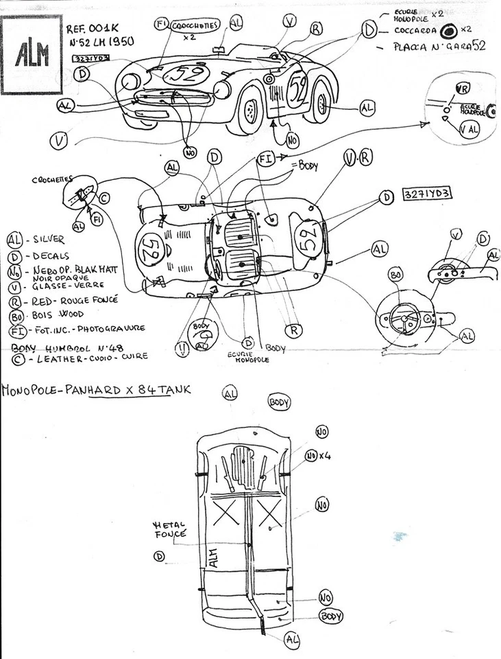 1-43 Monopole Panhard X84 Le Mans 1950 #52 resin kit prepainted ALM 001a - Immagine 2 di 4
