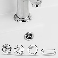 Overflow Covers for Ceramic Sink / Chromed Trim 9 Designs Bathroom Hole 22-24mm