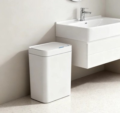 White Touchless 15L Smart Sensor Rubbish Bin