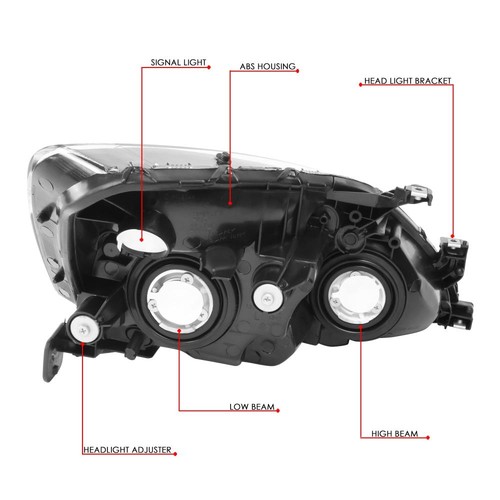 For 03-07 Honda Accord Sedan/Coupe OE Style Chrome/Amber Headlight Assembly Pair - Picture 2 of 8