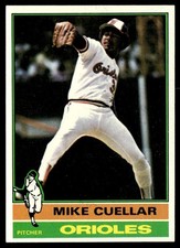 1976 Topps Card Baseball Mike Cuellar Baltimore Orioles #285 NM
