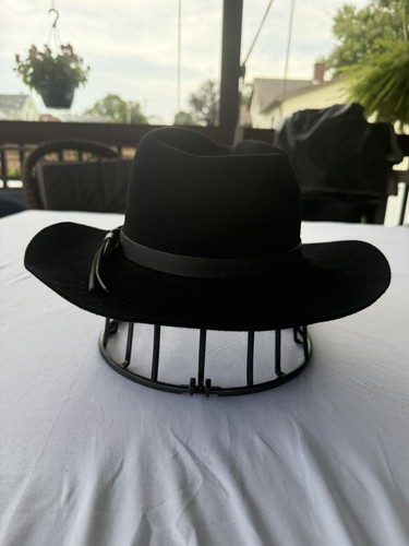 Stetson Pony Express Outland DW411 Black Pure Wool Western Cowboy Hat 7 1/8