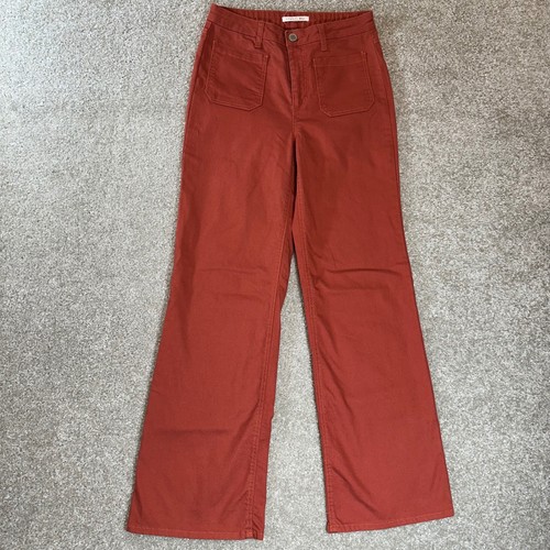 Copper Key Wide Leg Cropped Pants size 3 Orange Patch Pockets High Waist Casual - Picture 3 of 8