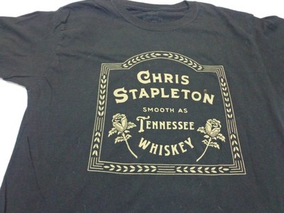 Chris Stapleton  Black T Shirt Smooth As Tennessee Whiskey  Size Small