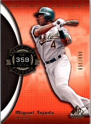 2004 SP Game Used Patch Miguel Tejada /359 Baltimore Orioles #74