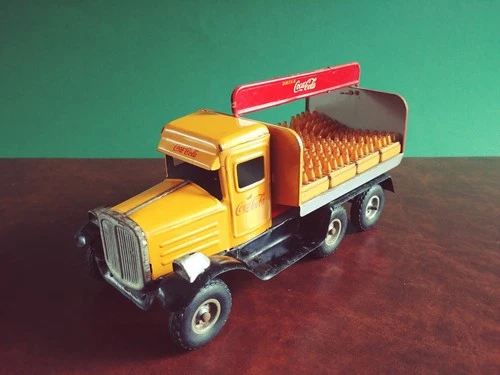 Scarce 1950's Goso Goeso Tin Wind-up Coca-cola Truck Tinplate