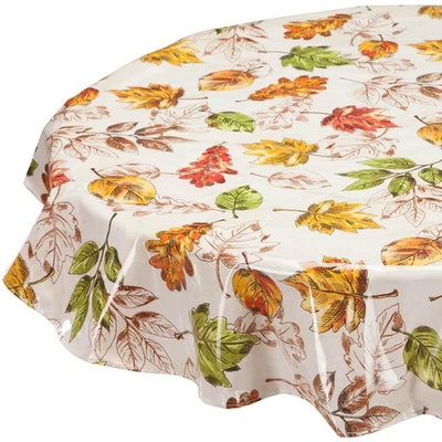 FOX VALLEY TRADERS Pressed Leaves Oilcloth Table Cloth by William Roberts