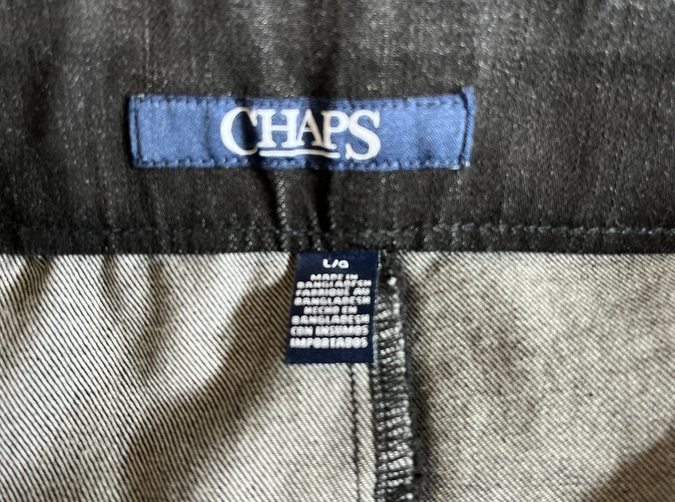 Falda Chaps Mujer L Grande Negra Pull On Denim Recta Lápiz Elastizado Ranura Foto 3 de 4