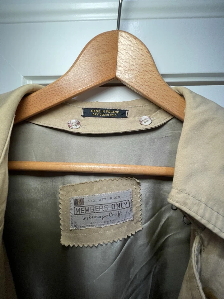 Vintage 70s Members Only Trench Coat w Removable Wool Liner Made N Poland Sz XL - Image 4 of 4