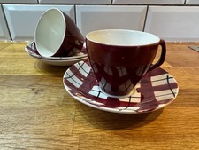 Tazze e piattini vintage anni 60 impero arlecchino modello bordeaux x2