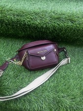 Michael Kors Women Maisie 2 In 1 Leather Fanny pack Belt Bag Burgundy Free Ship