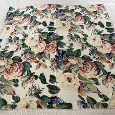 Floral Rose Pink Blue Green Cottage Floral Square 50x50" Tablecloth Cotton
