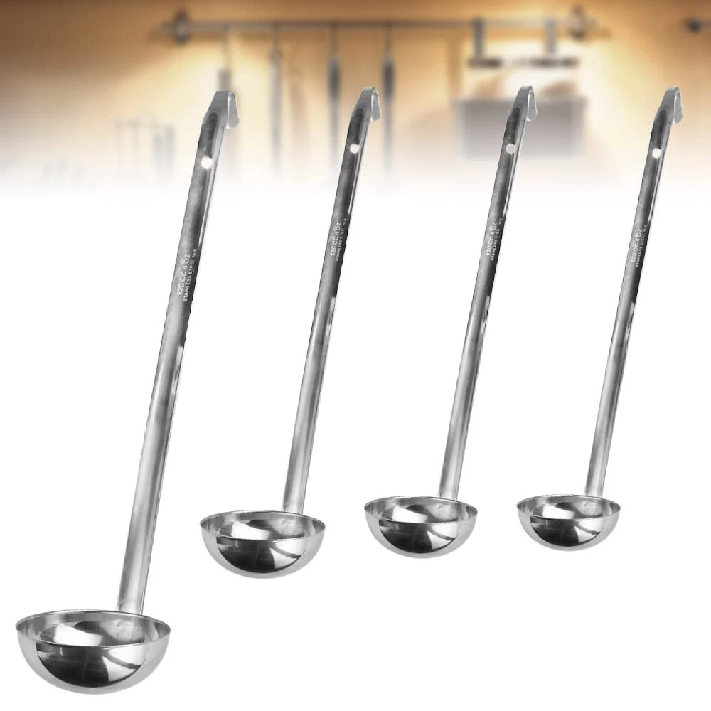 TANCUDER 4 PCS Soup Ladle Stainless Steel, 1/2/3/4 oz Sauce Spoon Silver
