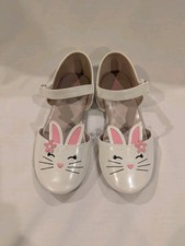 Gymboree Girls Easter Bunny White Ballet Flats Dress Shoes SIZE 12