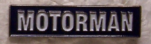 Vintage Railroad Motorman Hat Lapel Pin Push Pin Name Plate-image