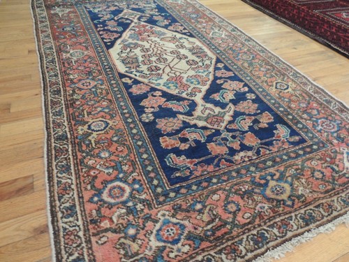 3x5, 3x6 Oriental Malayer wool Area Rug Rust, Navy, Beige, Blue - Picture 10 of 11