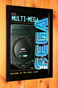 Sega Genesis Sega CD (Sega Mega-CD) Vintage mini Rare Promo Poster / Ad Framed