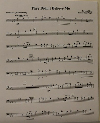 Brass Quartet: They Didn't Believe Me by Jerome Kern arr Paul Nagle New - Picture 4 of 5